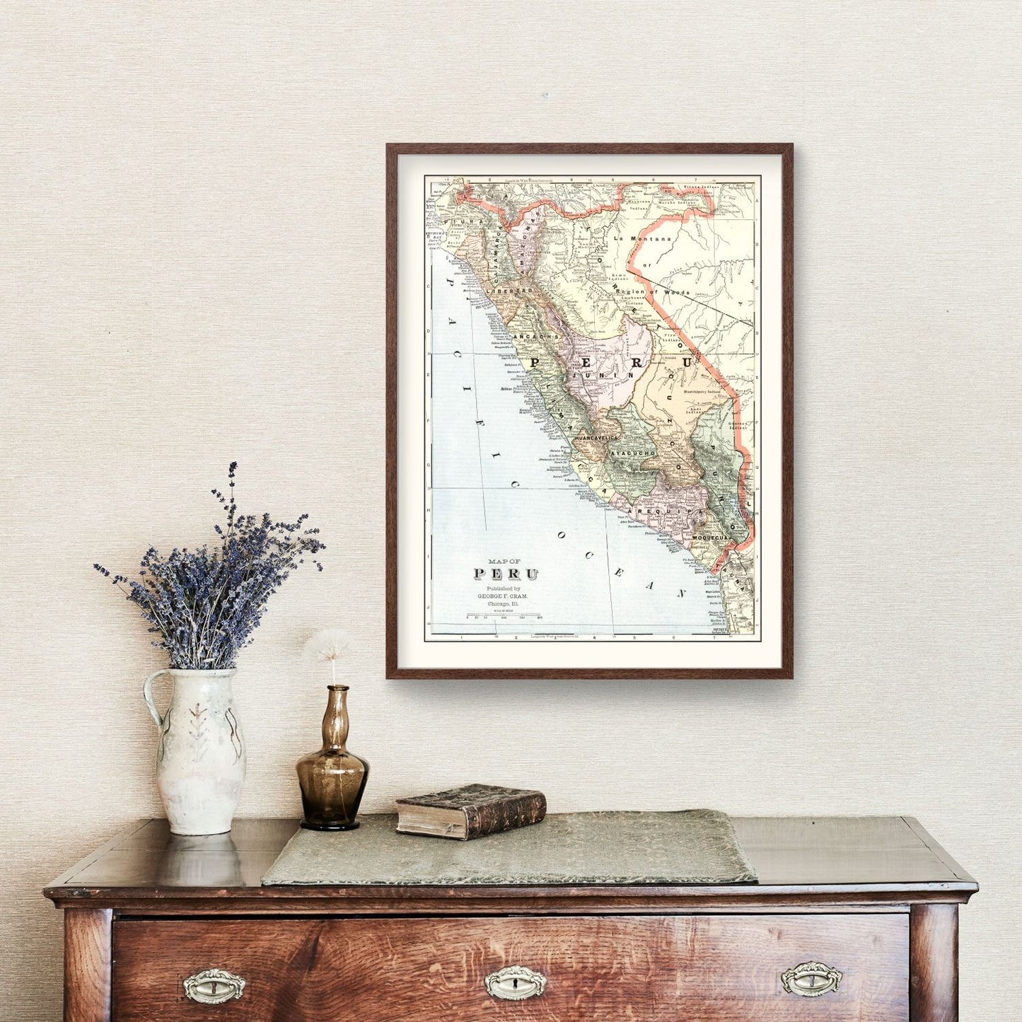 Vintage Map of Peru, 1901