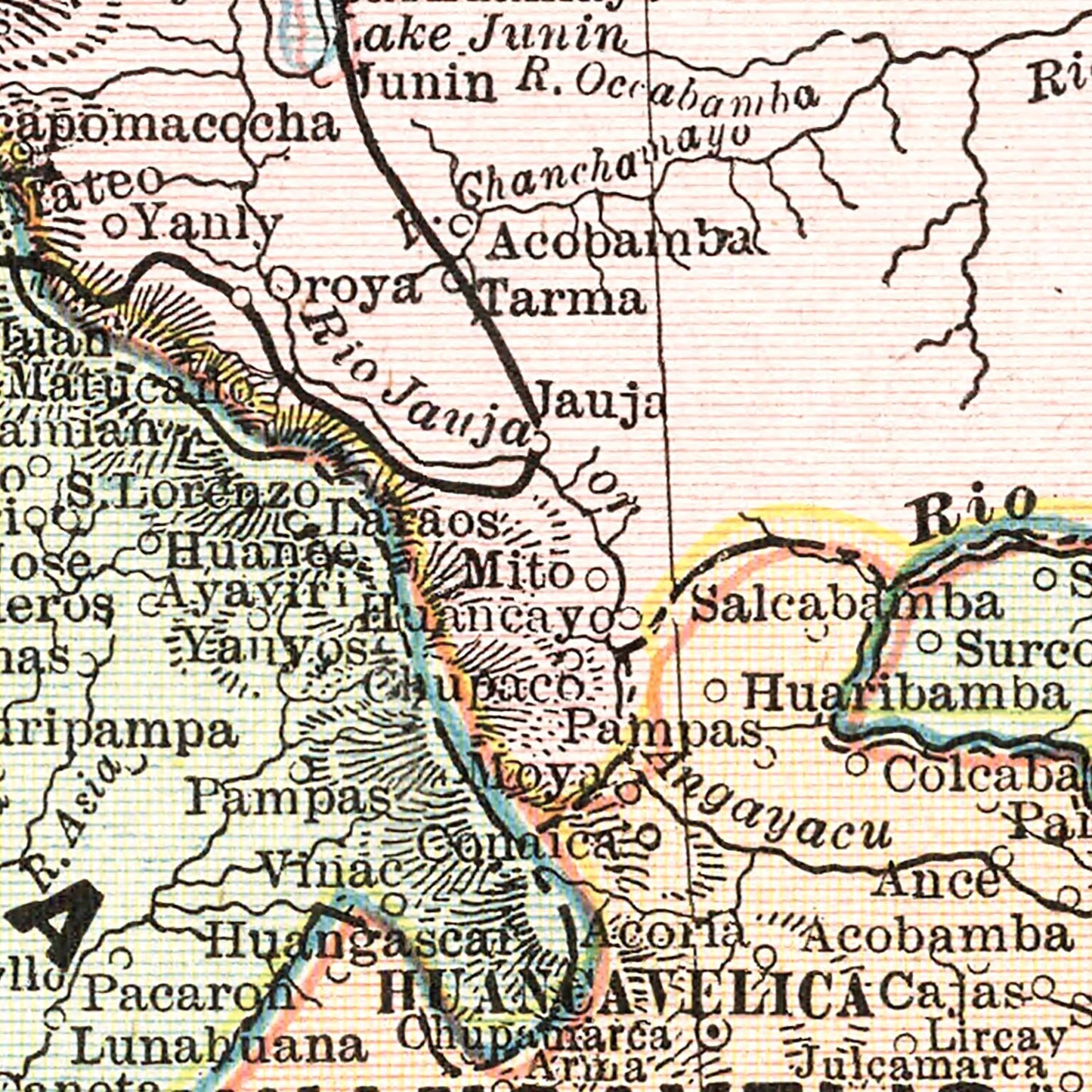 Vintage Map of Peru, 1901