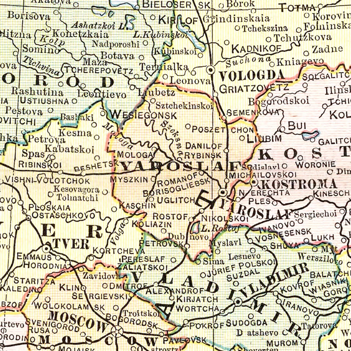 Vintage Map of Russia, 1901