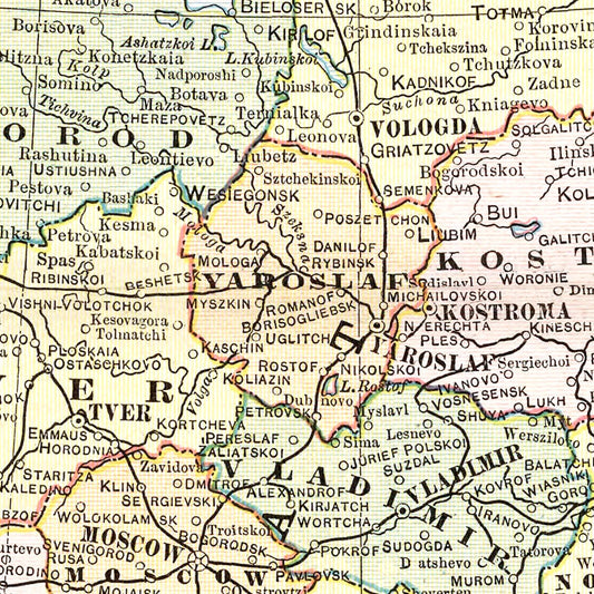 Vintage Map of Russia, 1901