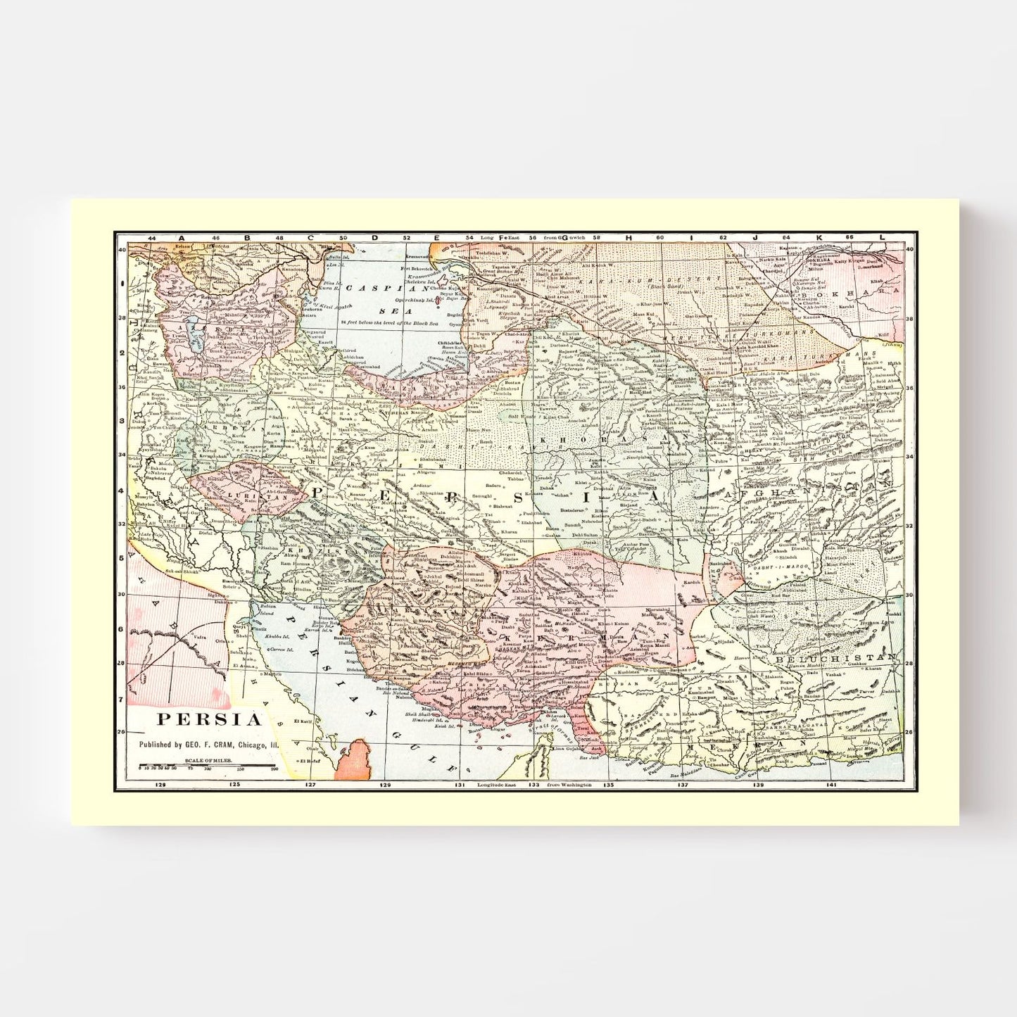 Vintage Map of Persia, 1901