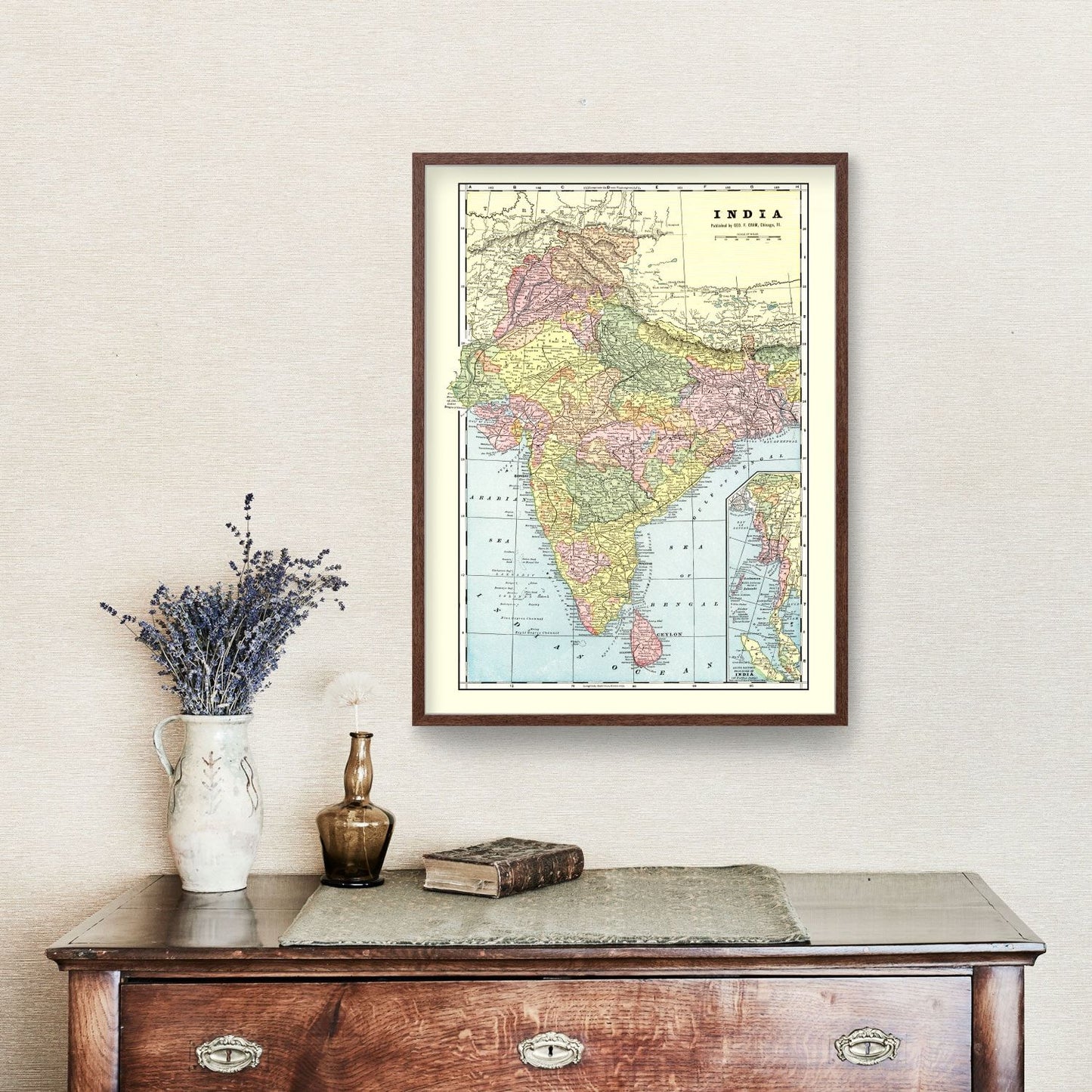 Vintage Map of India, 1901