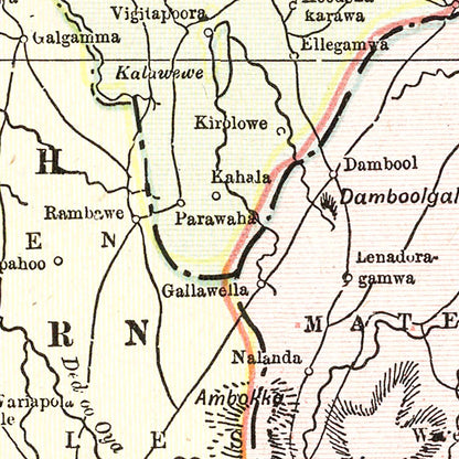 Vintage Map of Ceylon (Sri Lanka), 1901