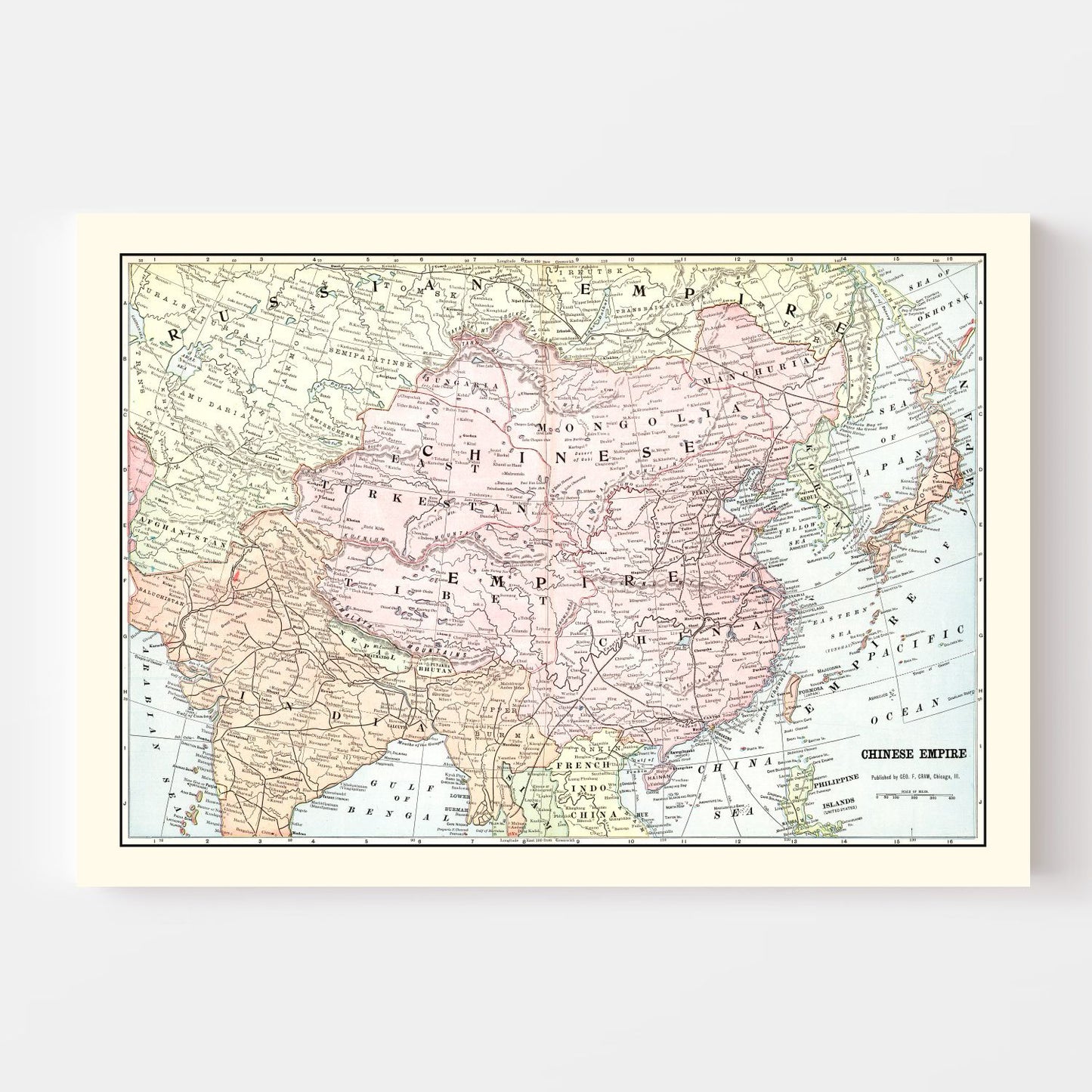 Vintage Map of China, 1901