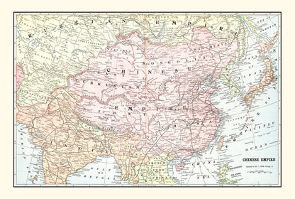 Vintage Map of China, 1901