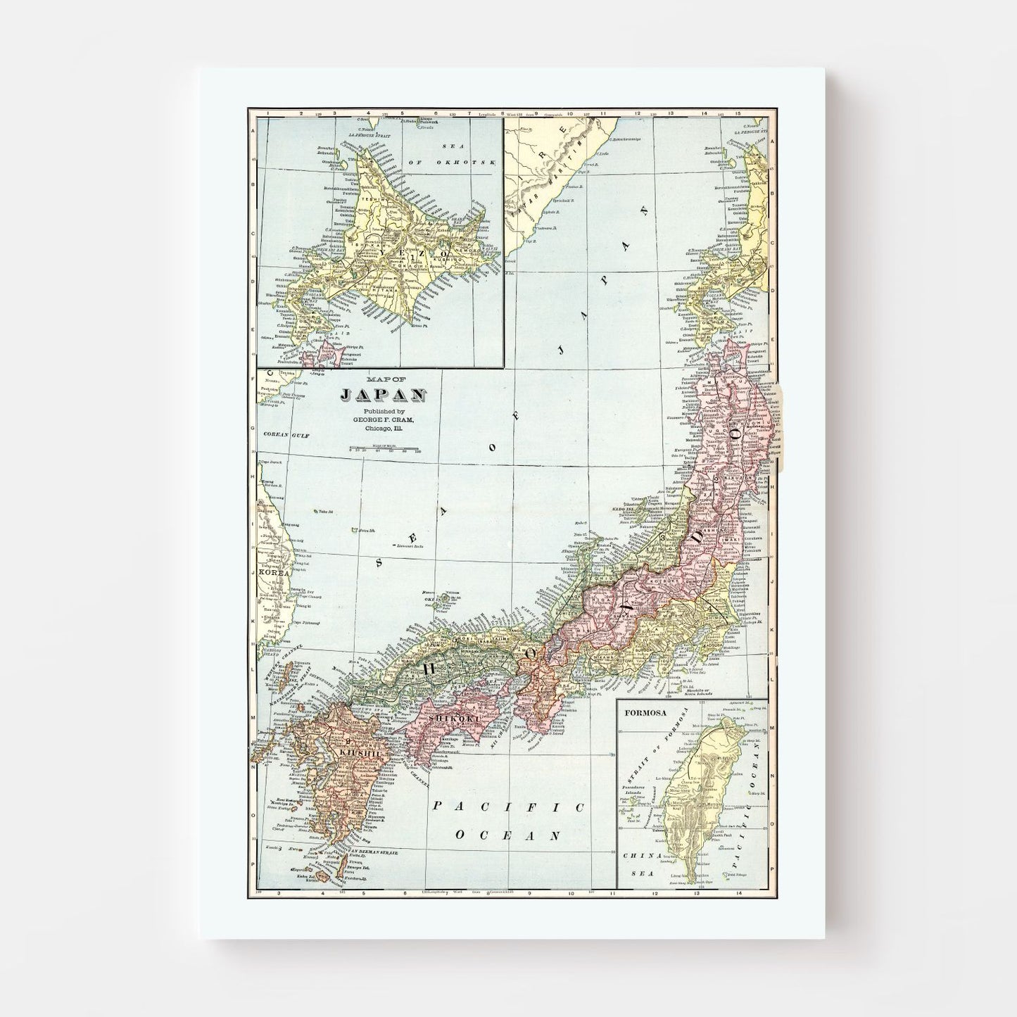 Vintage Map of Japan, 1901