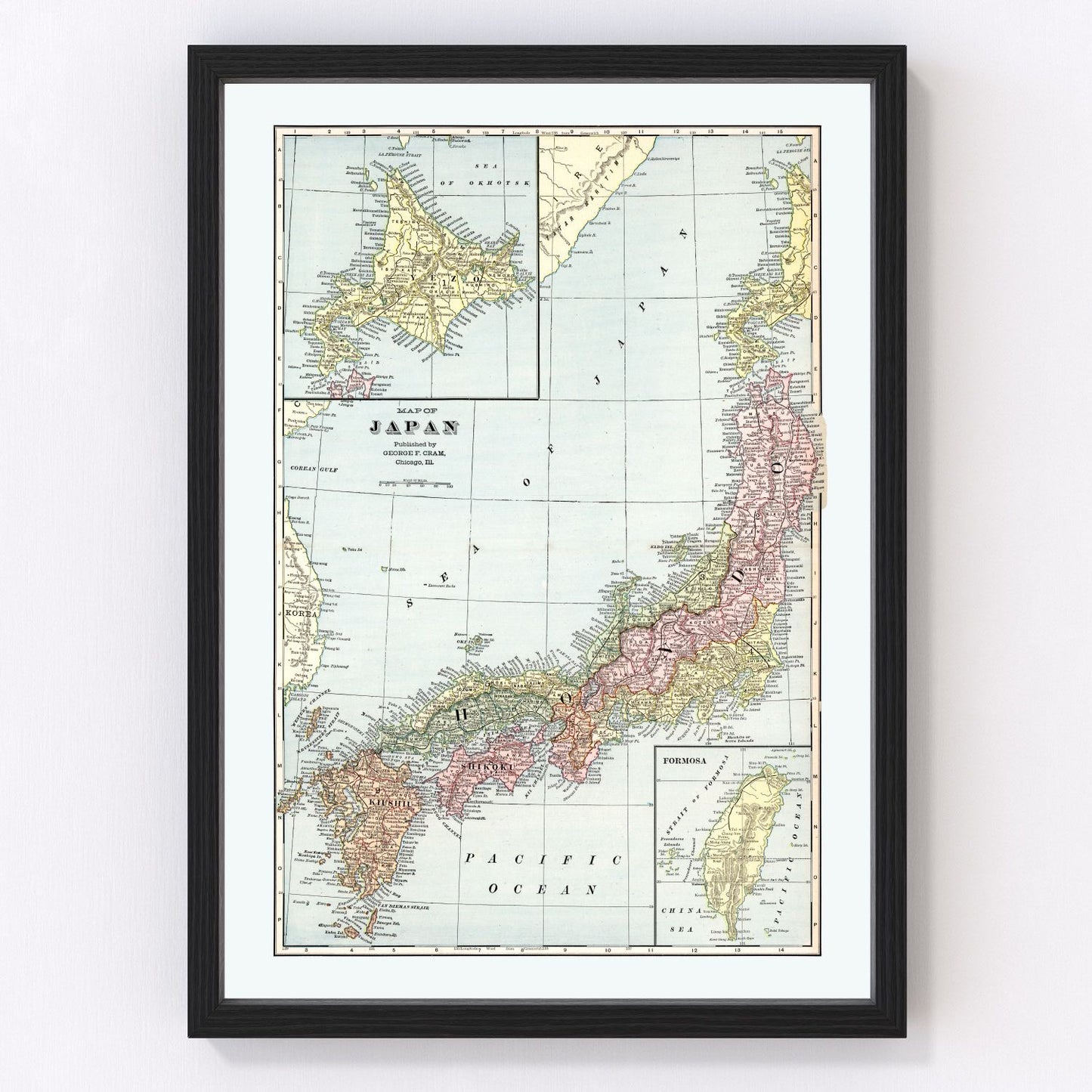 Vintage map of Japan, 1901