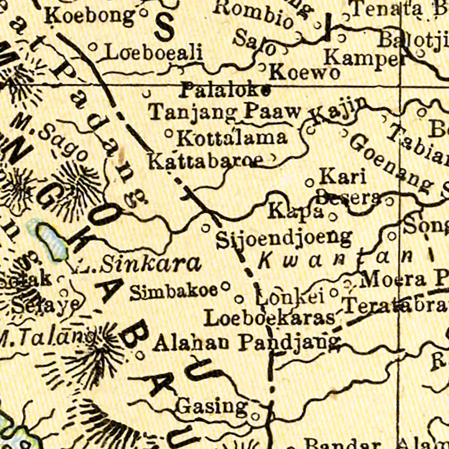 Vintage Map of Sumatra, Indonesia, 1901