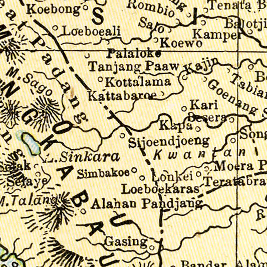 Vintage Map of Sumatra, Indonesia, 1901