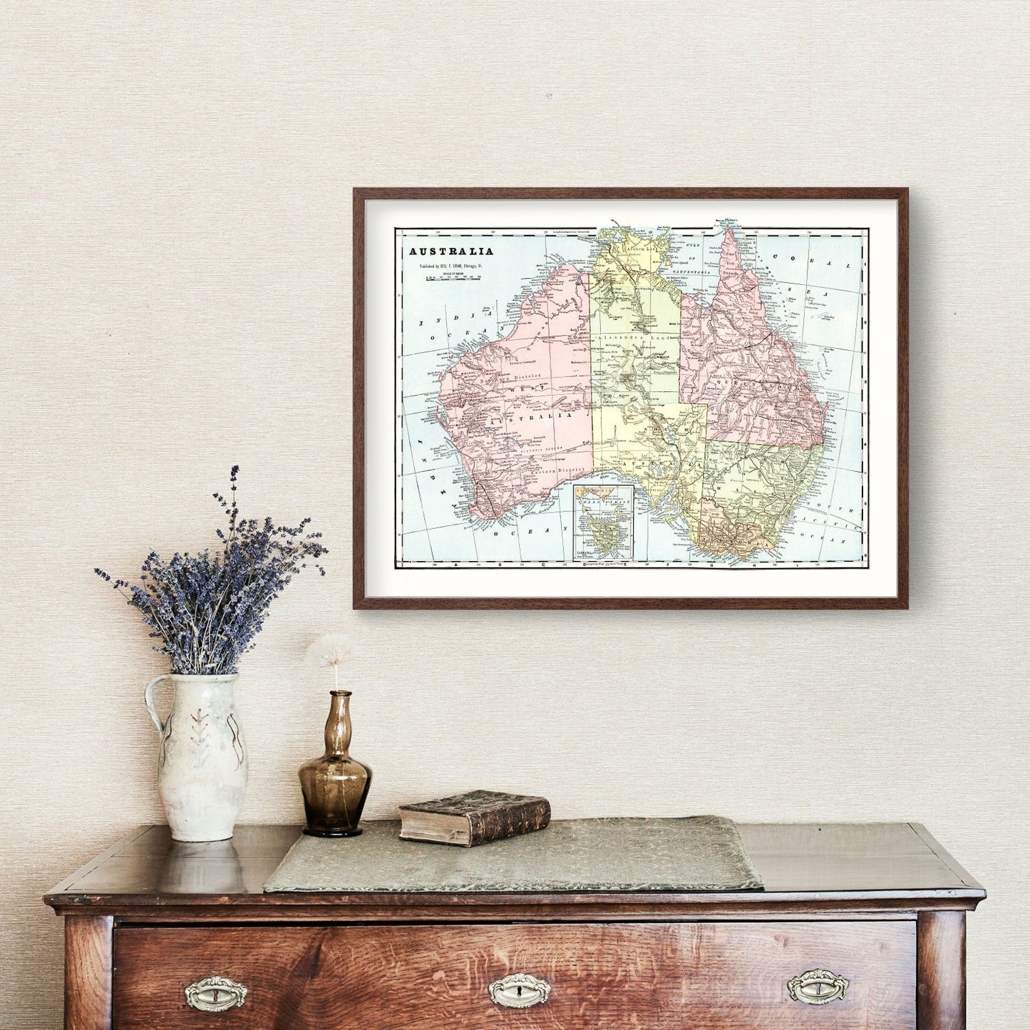Vintage Map of Australia, 1901