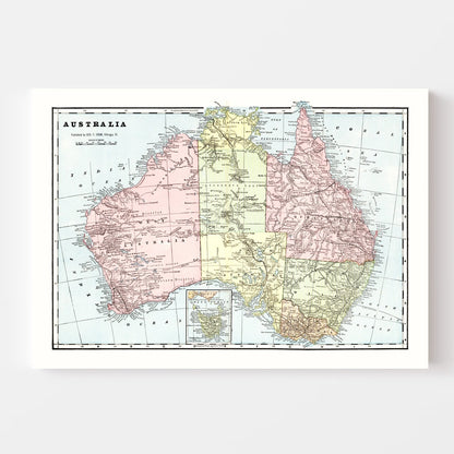 Vintage Map of Australia, 1901