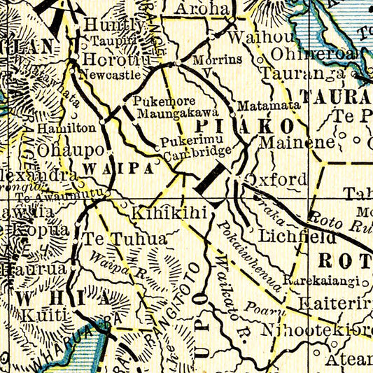 Vintage Map of New Zealand North Island, 1901