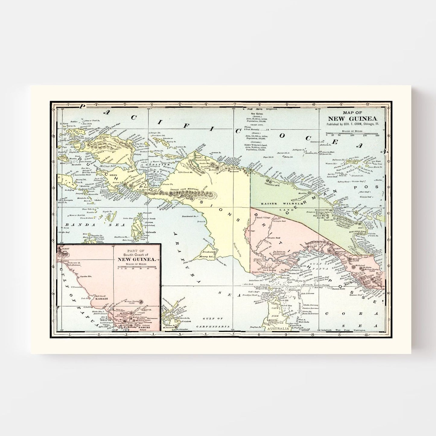 Vintage Map of New Guinea, 1901