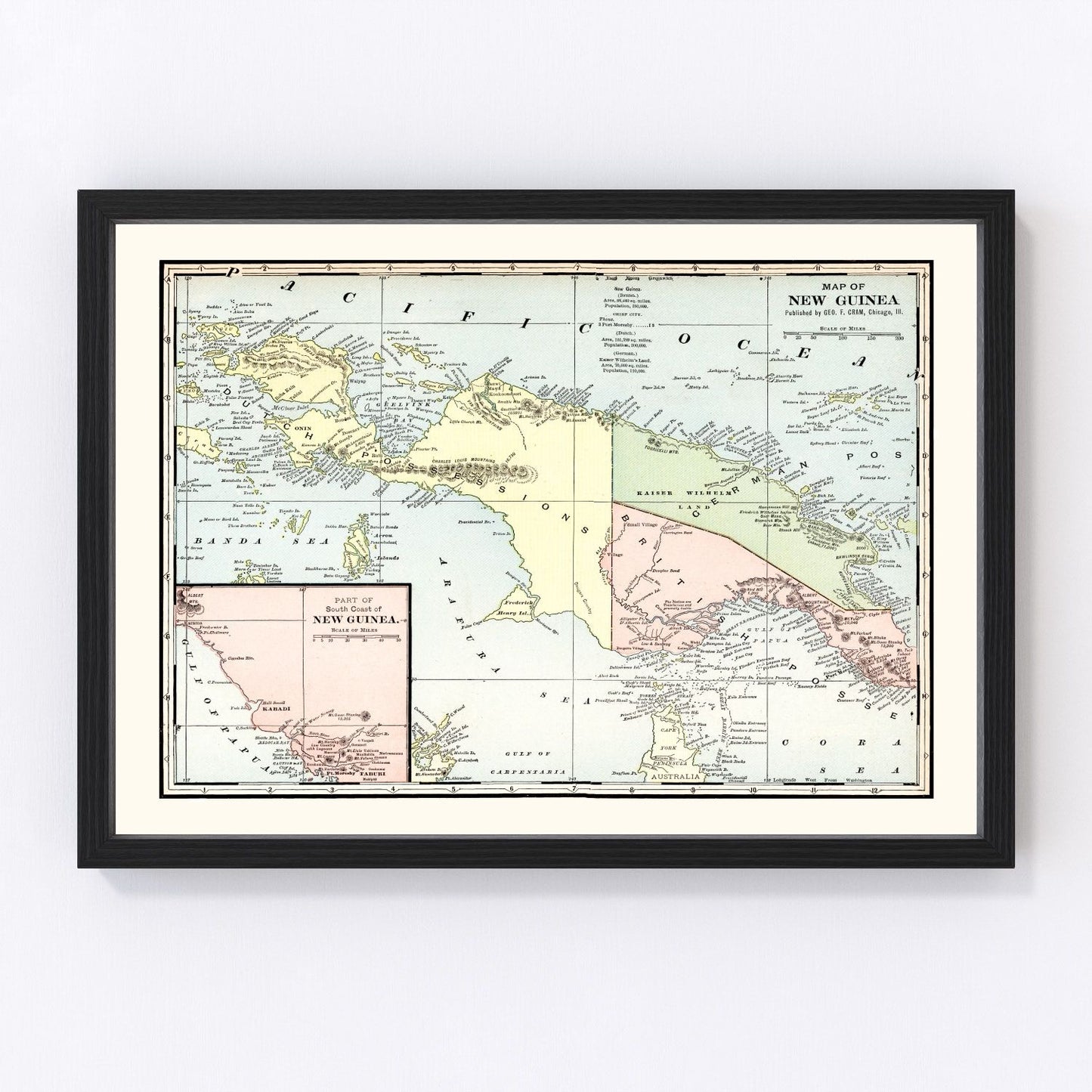 Vintage map of New Guinea, 1901