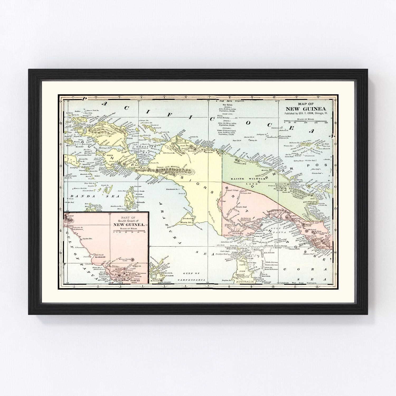 Vintage map of New Guinea, 1901