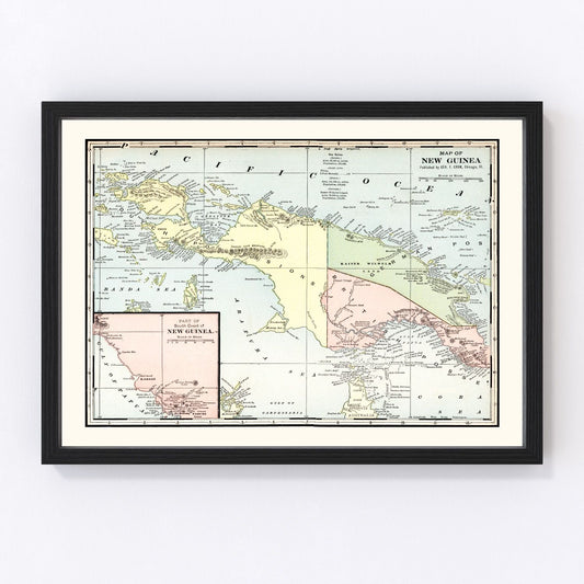 Vintage map of New Guinea, 1901