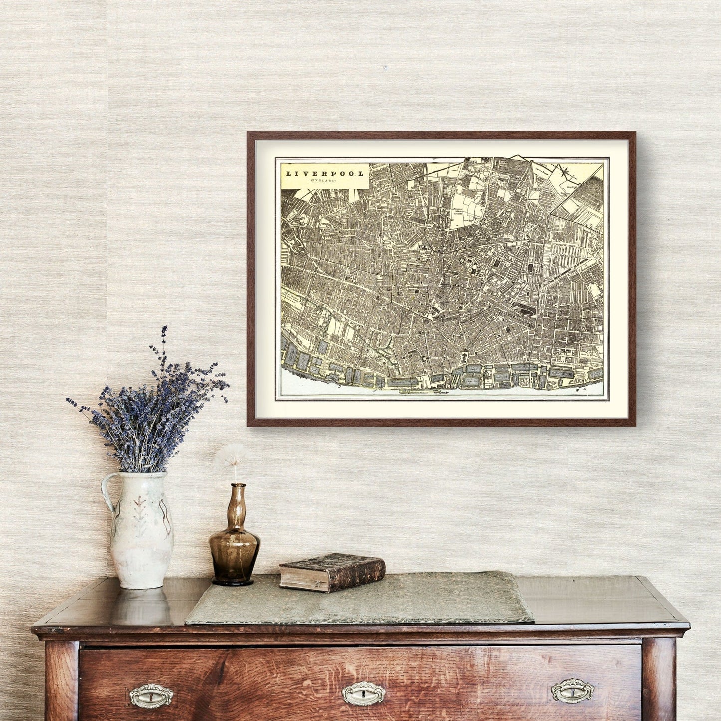 Vintage Map of Liverpool, England, 1901