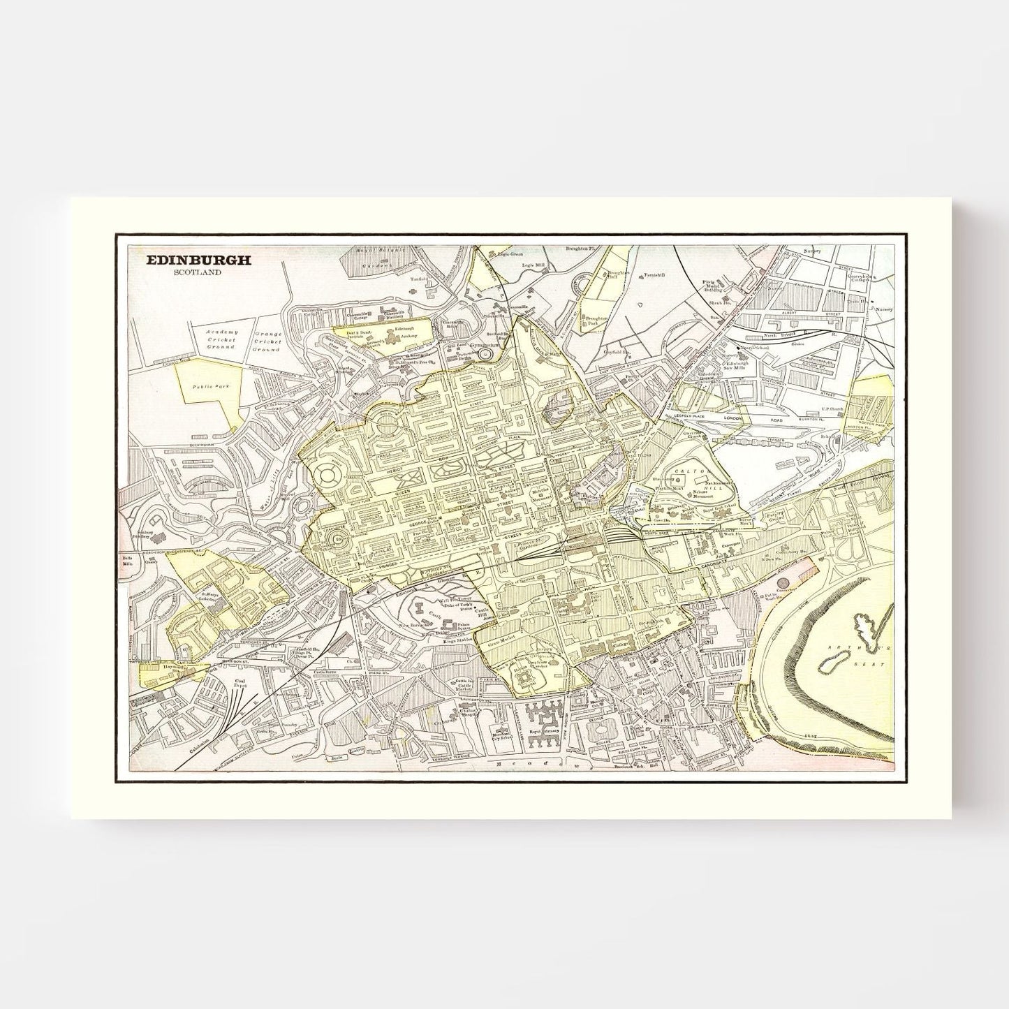 Vintage Map of Edinburgh, Scotland, 1901