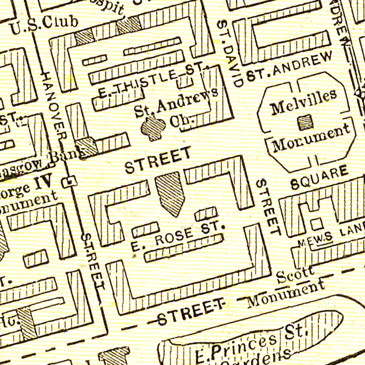 Vintage Map of Edinburgh, Scotland, 1901