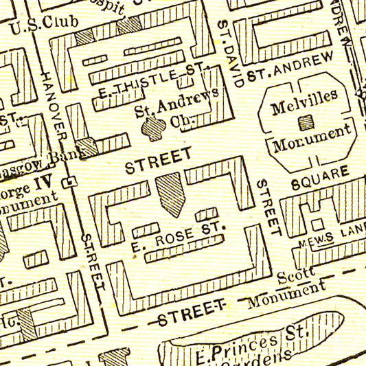Vintage Map of Edinburgh, Scotland, 1901
