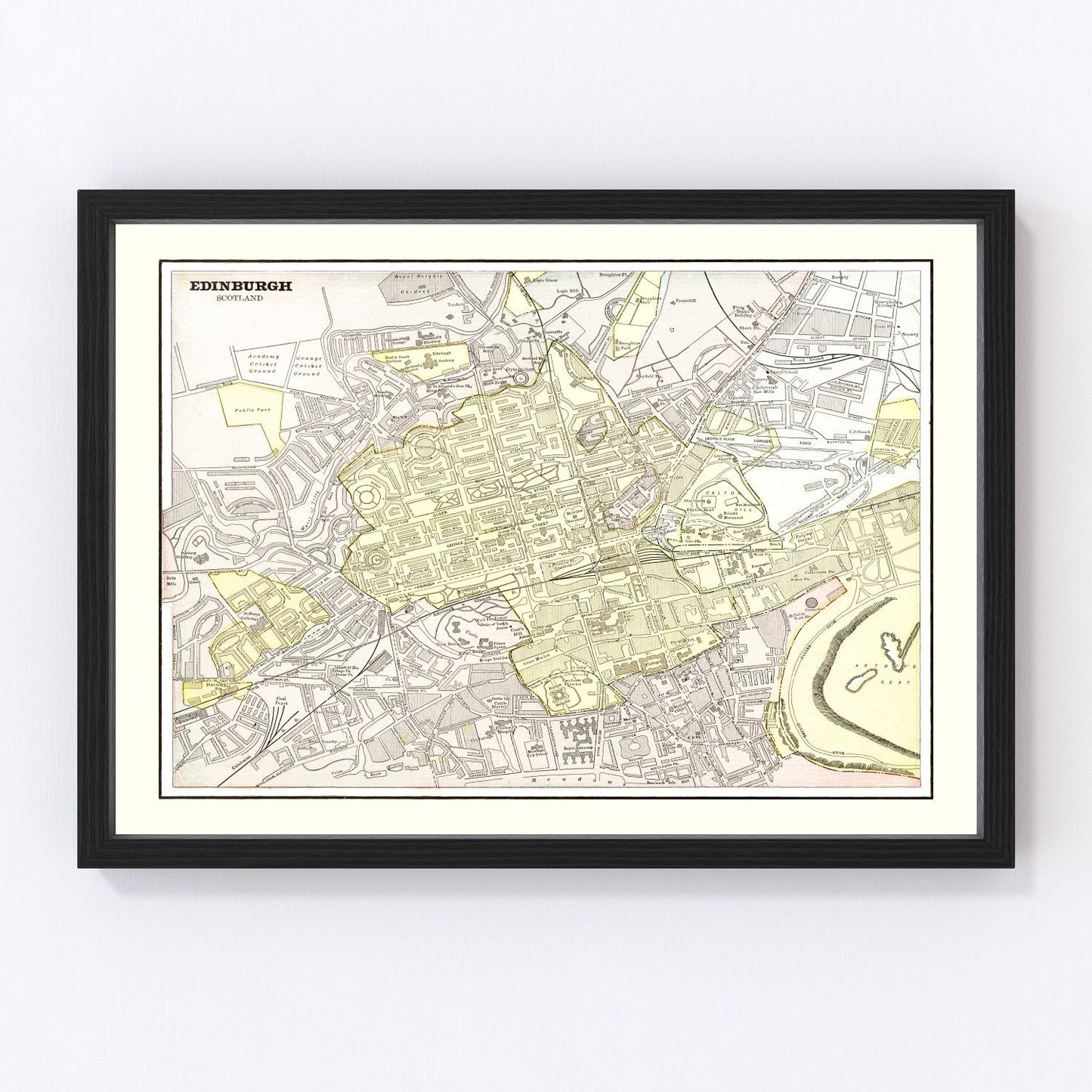 Vintage map of Edinburgh, Scotland, 1901