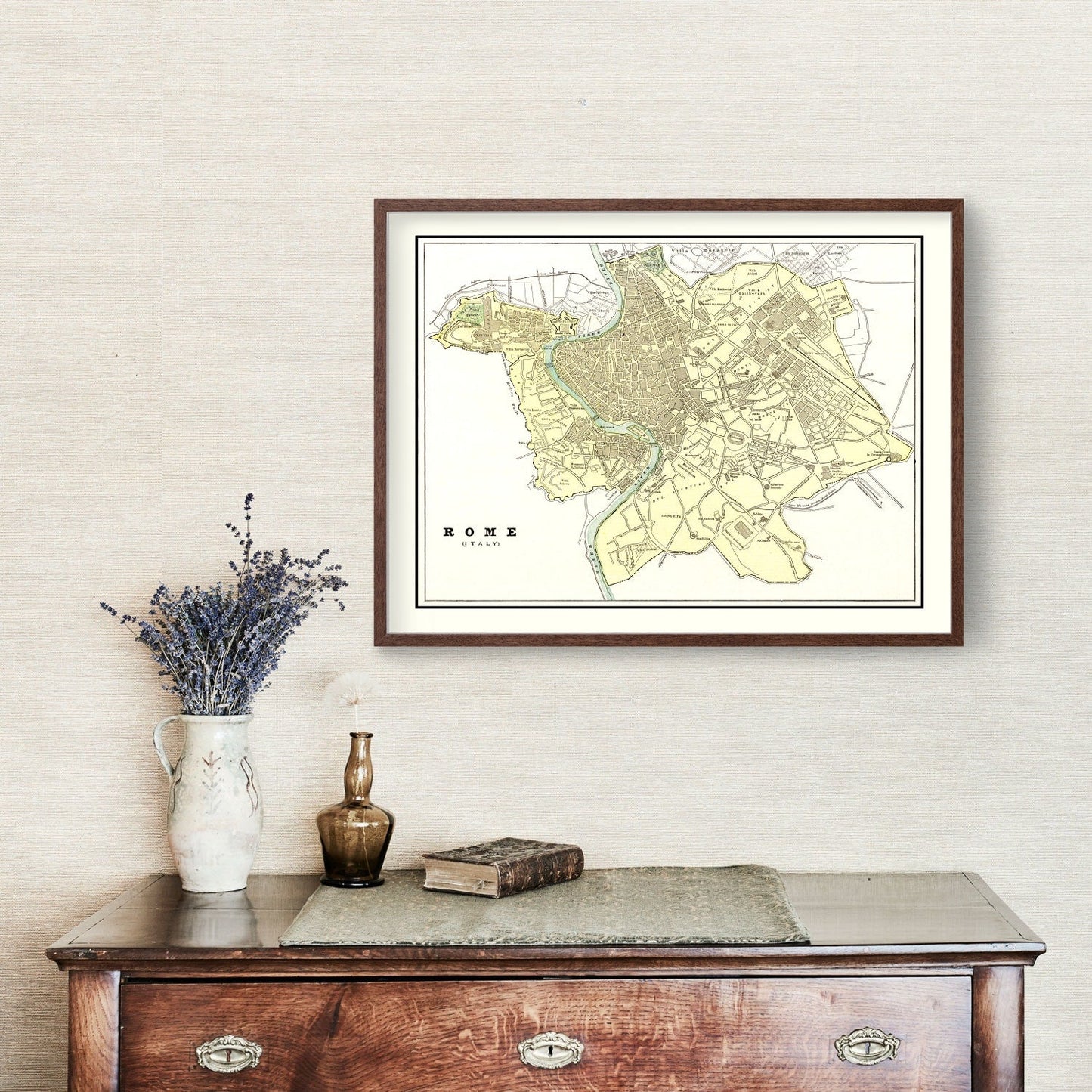 Vintage Map of Rome, Italy, 1901