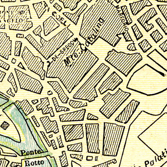 Vintage Map of Rome, Italy, 1901
