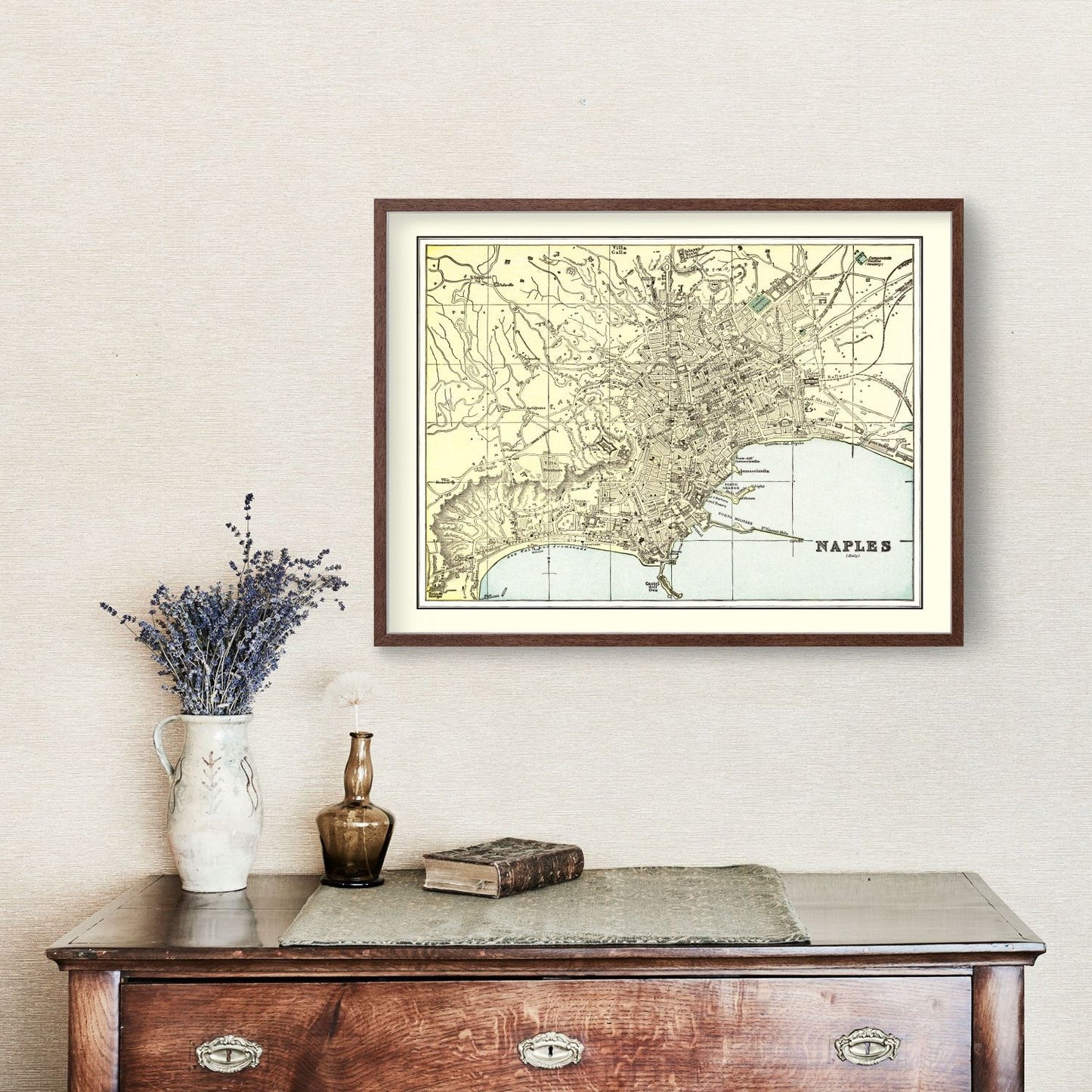 Vintage Map of Naples, Italy, 1901