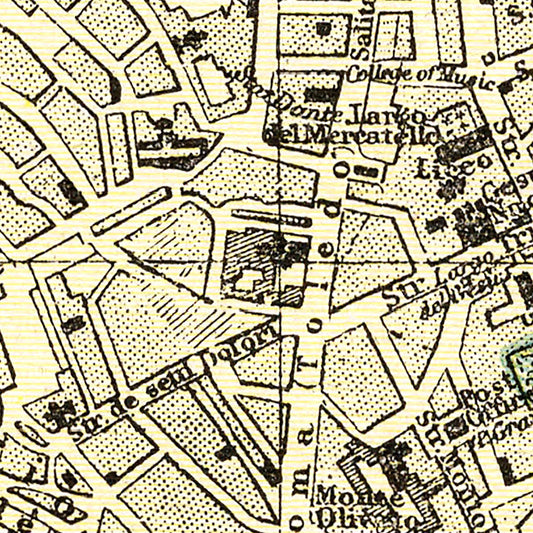 Vintage Map of Naples, Italy, 1901