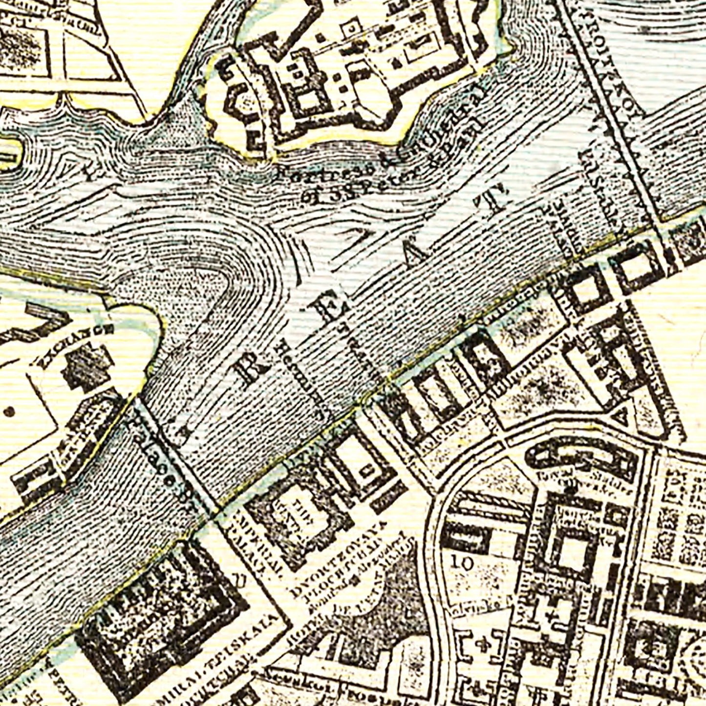 Vintage Map of Saint Petersburg, Russia, 1901