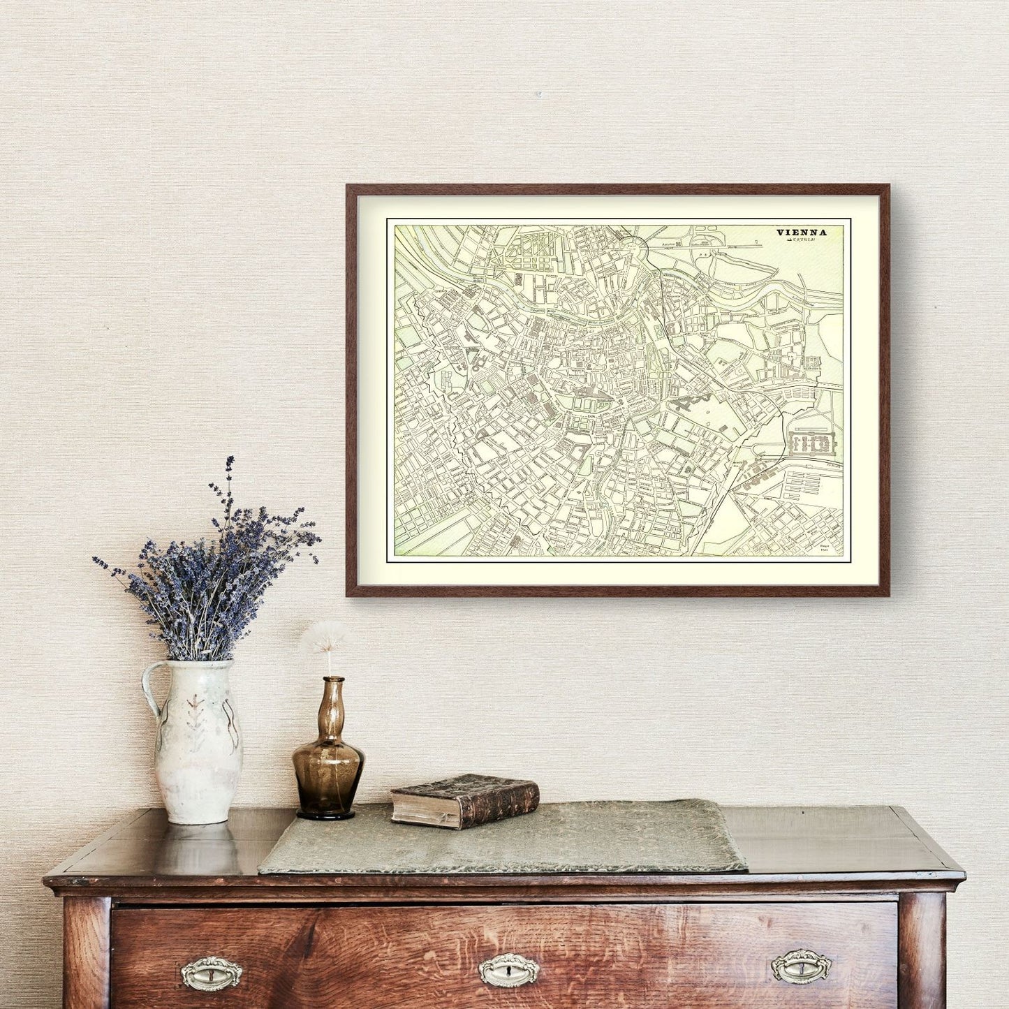 Vintage Map of Vienna, Austria, 1901