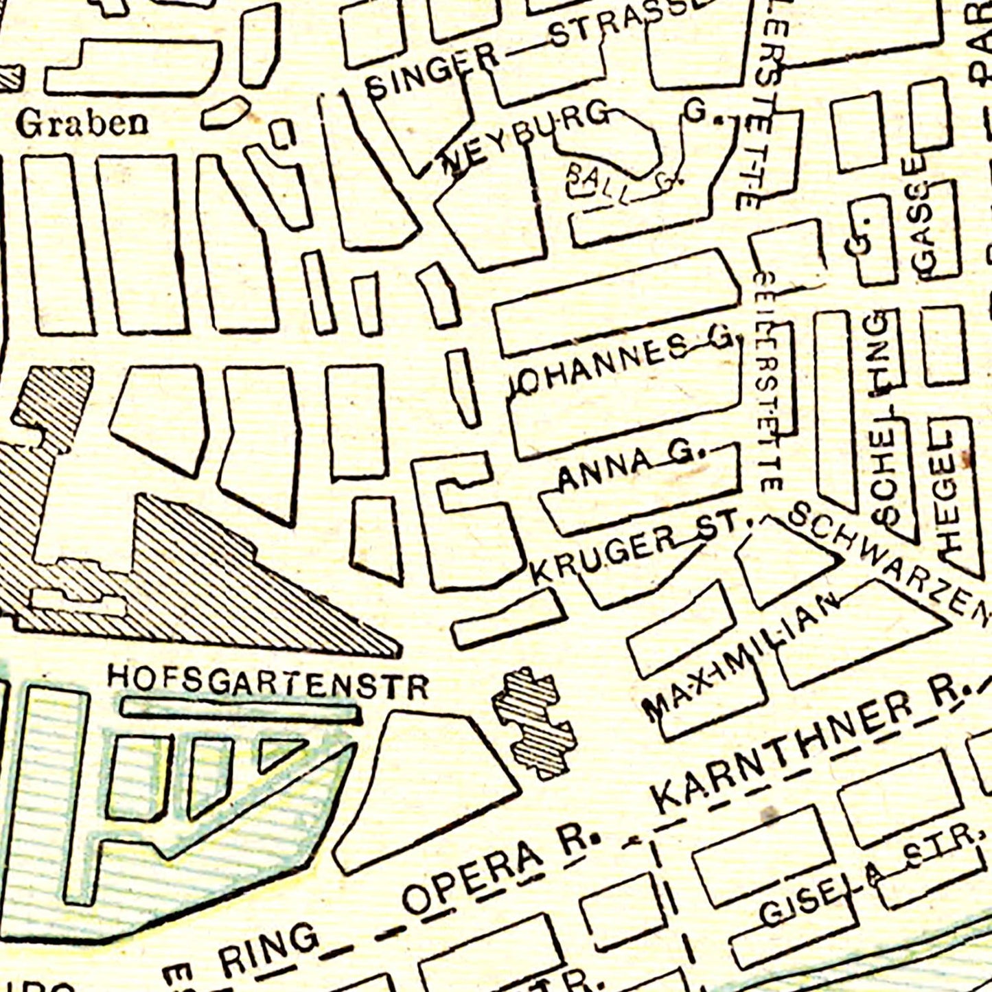 Vintage Map of Vienna, Austria, 1901