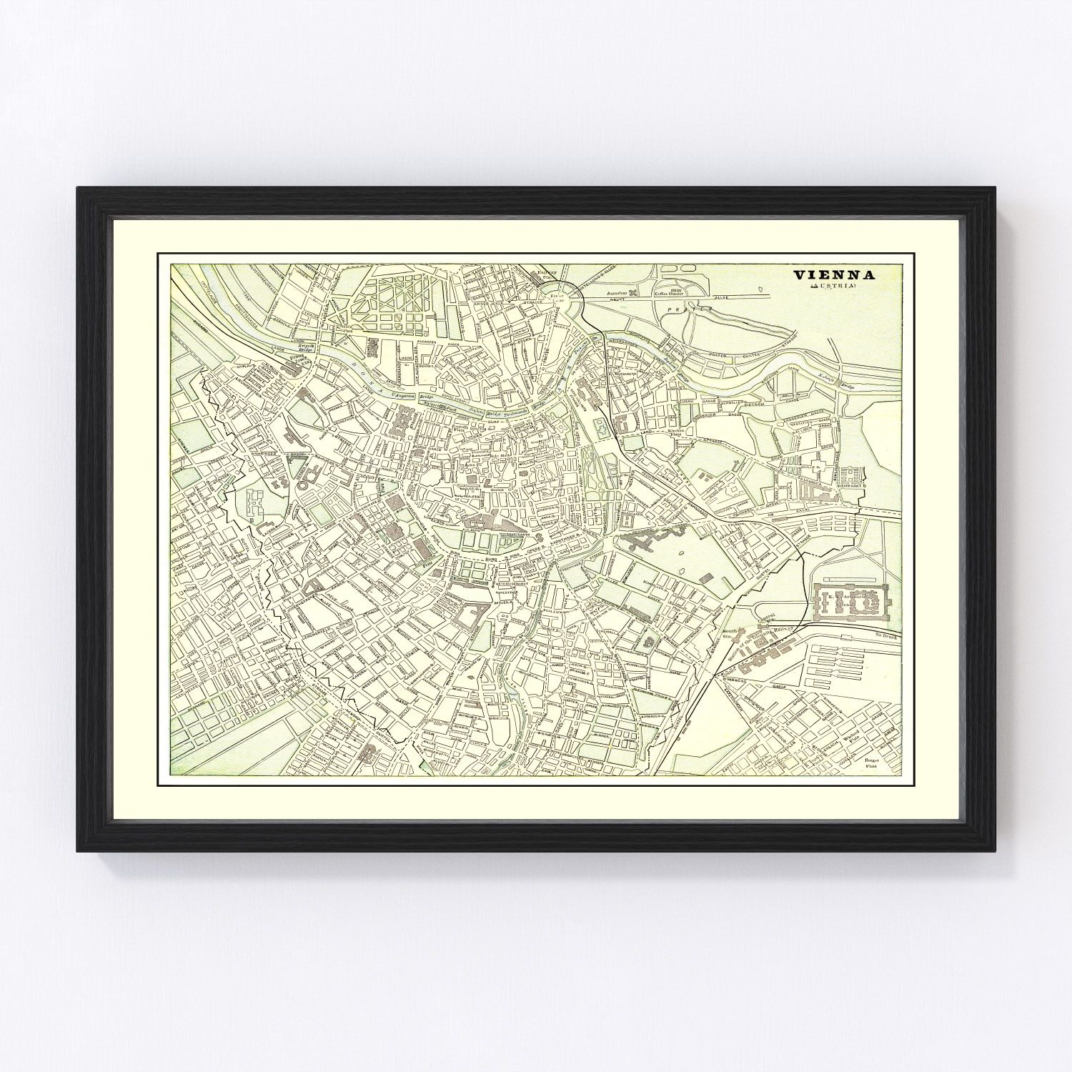 vintage map of Vienna, Austria, 1901
