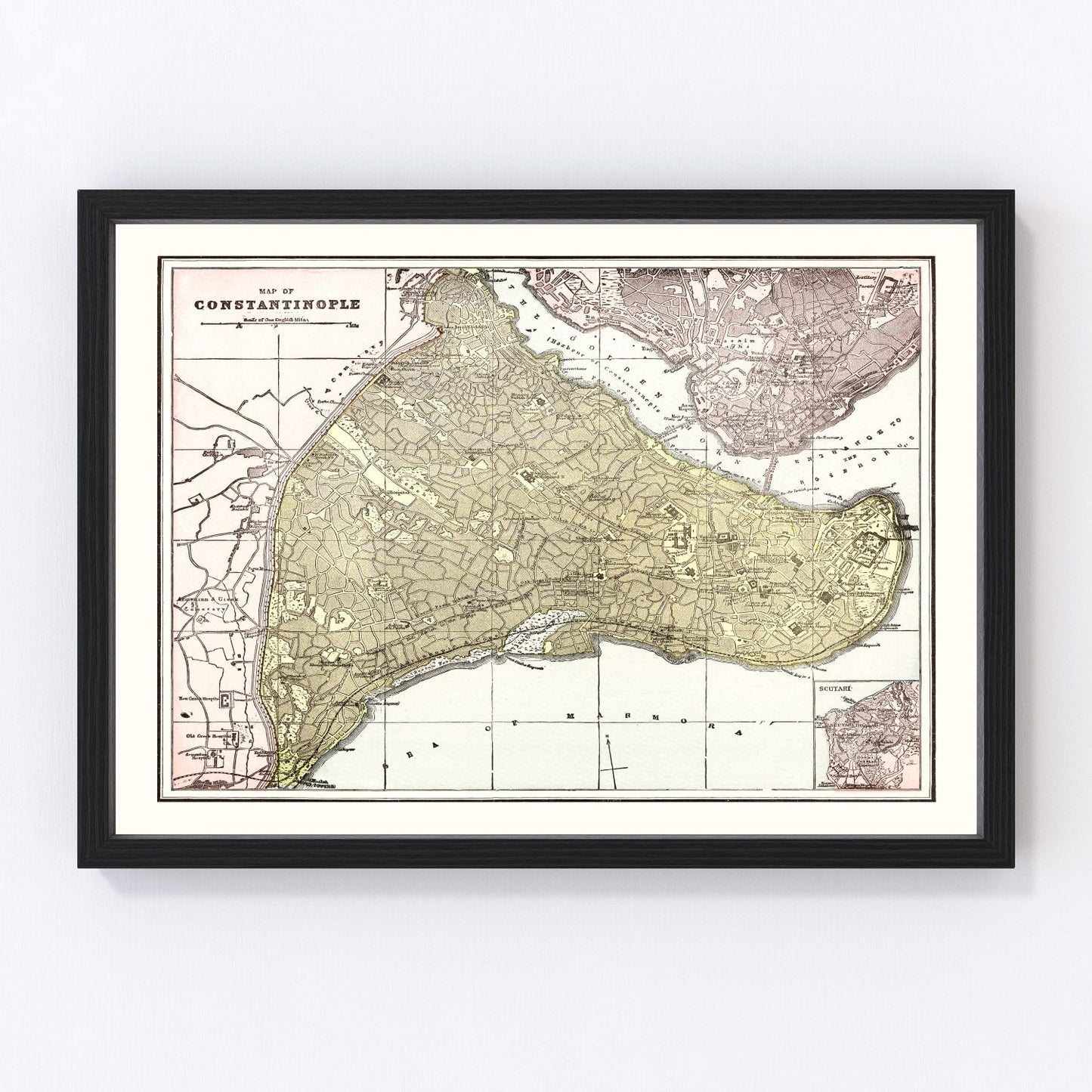 Vintage map of Istanbul, Turkey, 1901