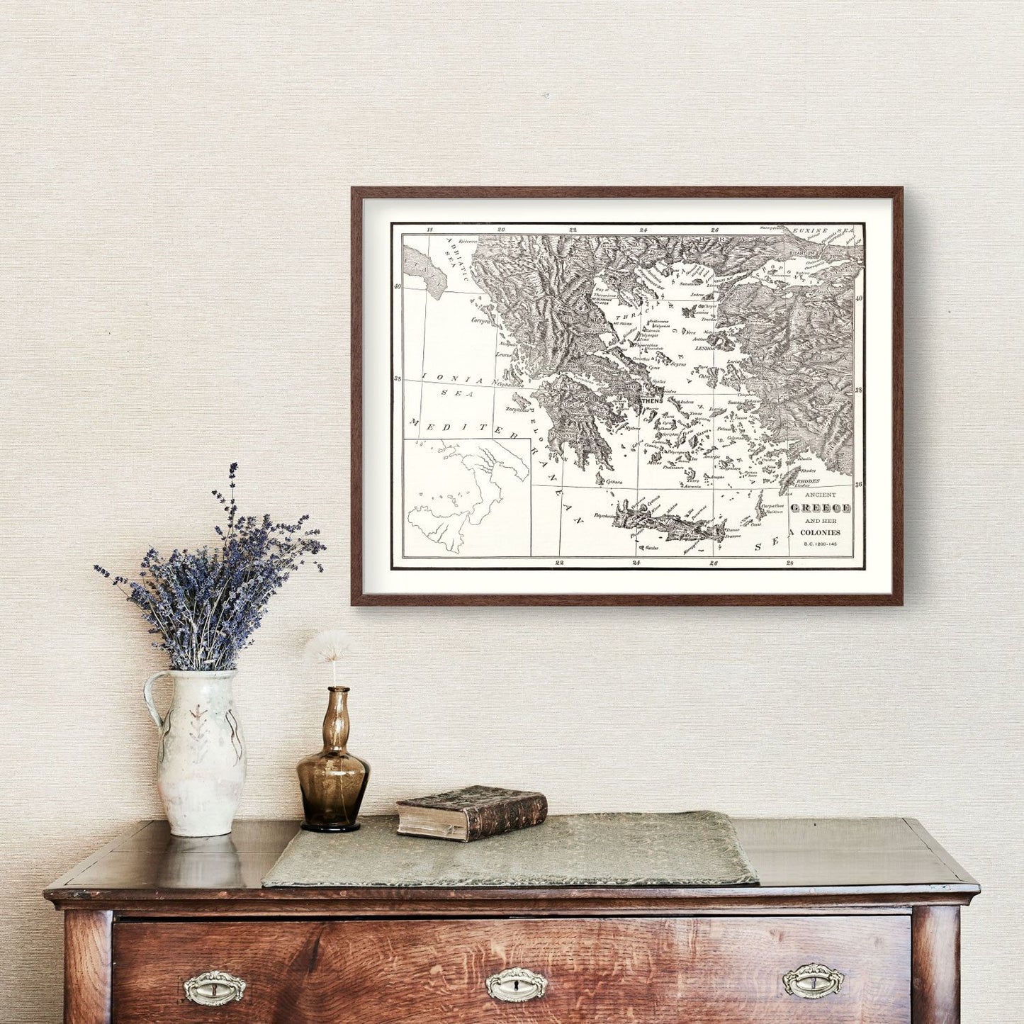 Vintage Map of Ancient Greece, 1901