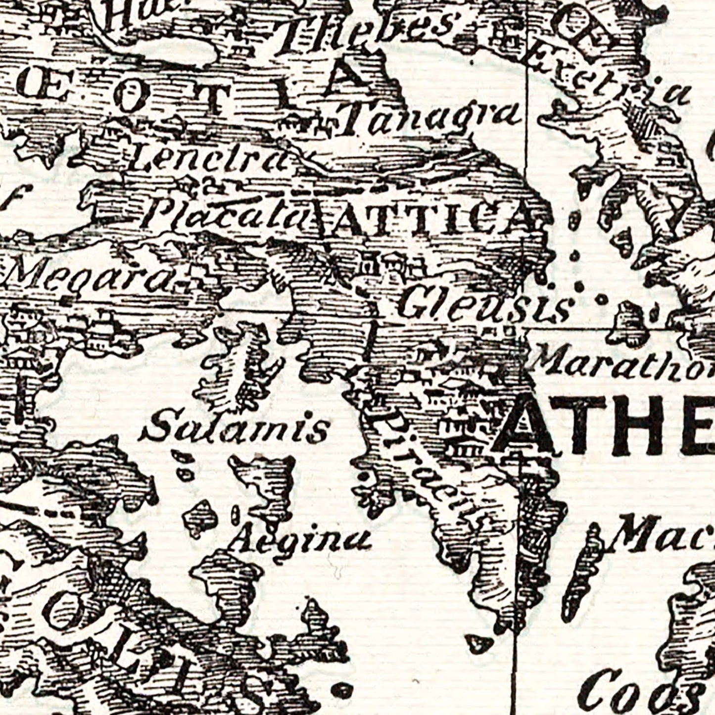 Vintage Map of Ancient Greece, 1901