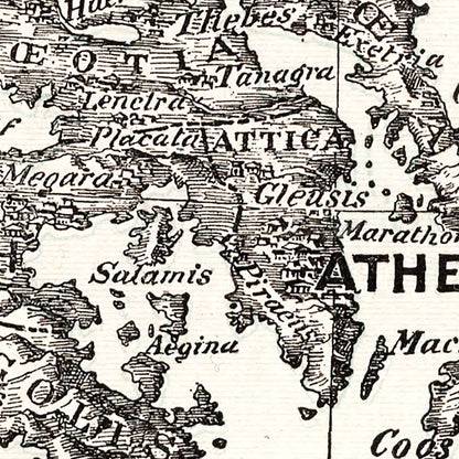 Vintage Map of Ancient Greece, 1901