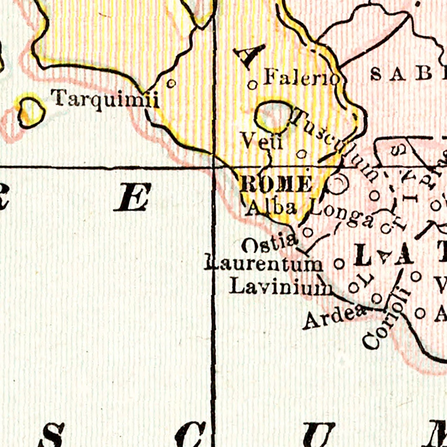 Vintage Map of Ancient Italy, 1901