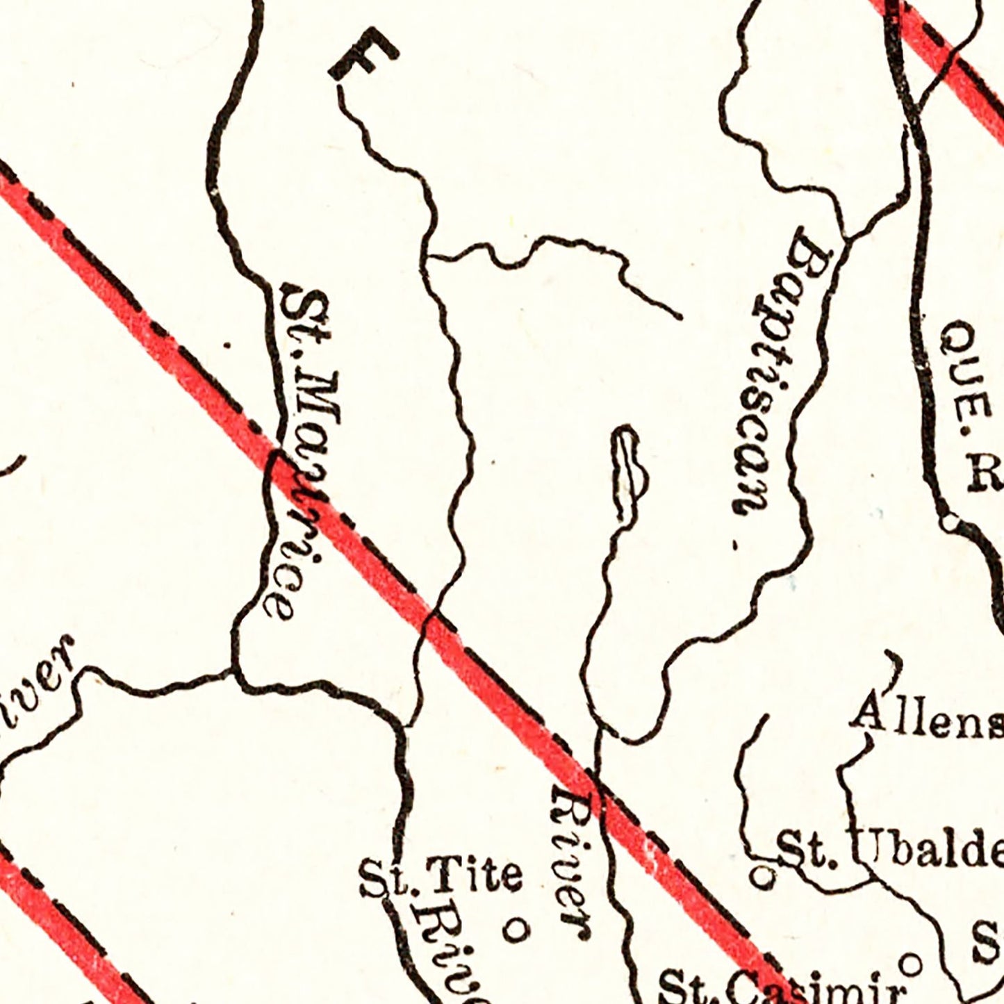 Vintage Map of Quebec, Canada, 1893