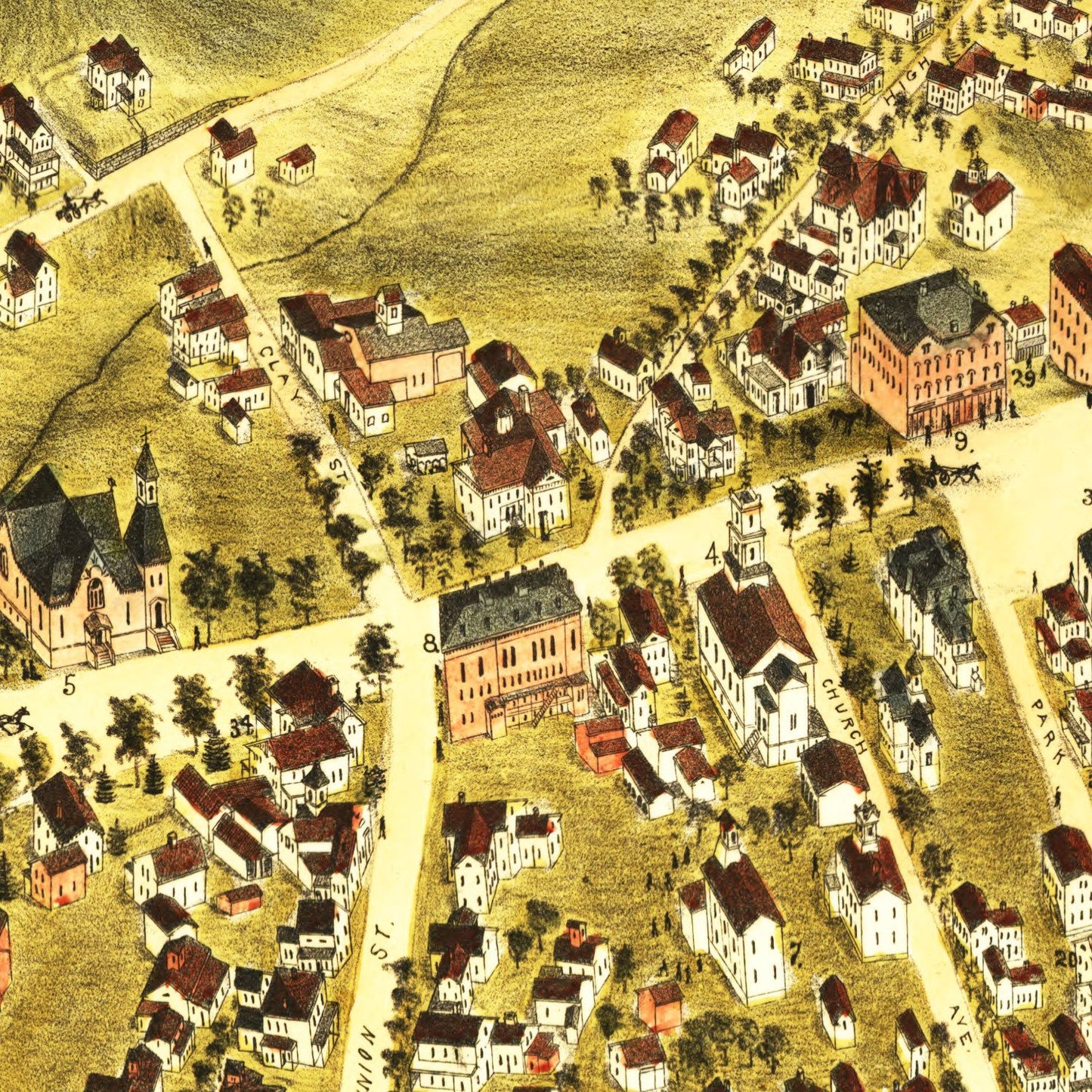 Vintage Map of Thomaston, Connecticut, 1879