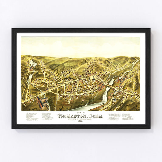 vintage map of Thomaston, Connecticut, 1879