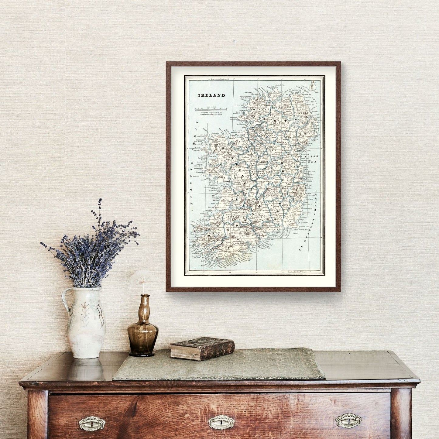 Vintage Map of Ireland, 1893