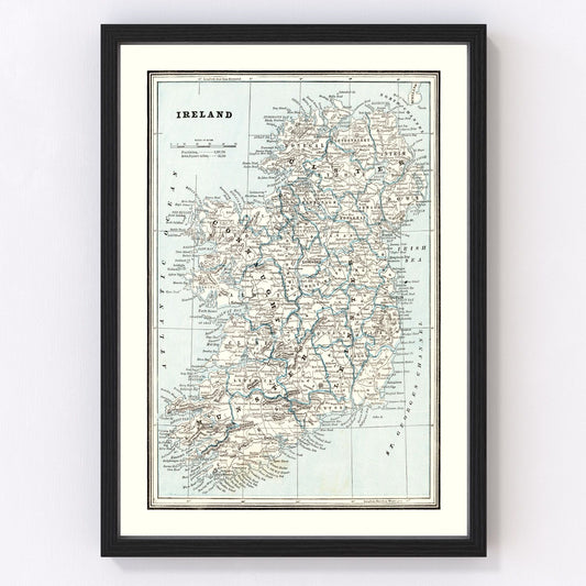 Vintage map of Ireland, 1893
