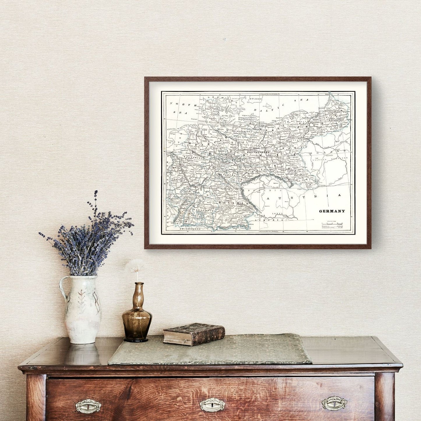 Vintage Map of Germany, 1893