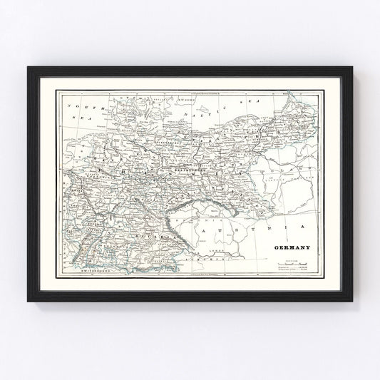 Vintage map of Germany, 1893