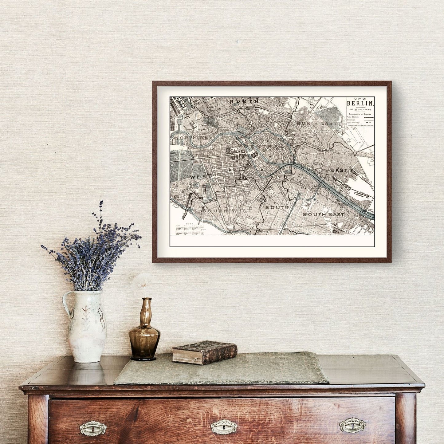 Vintage Map of Berlin, Germany, 1893