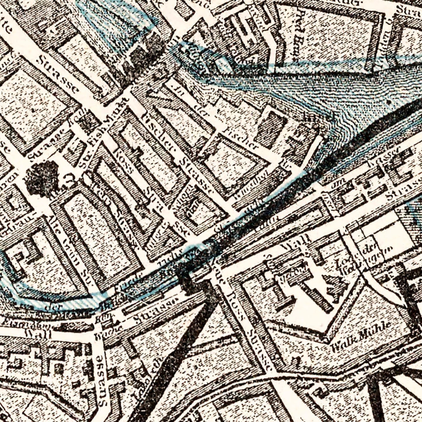 Vintage Map of Berlin, Germany, 1893