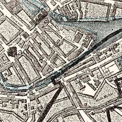 Vintage Map of Berlin, Germany, 1893