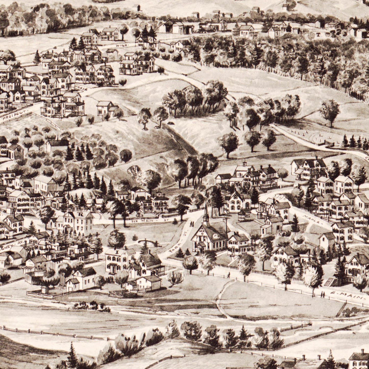 Vintage Map of Terryville, Connecticut, 1894