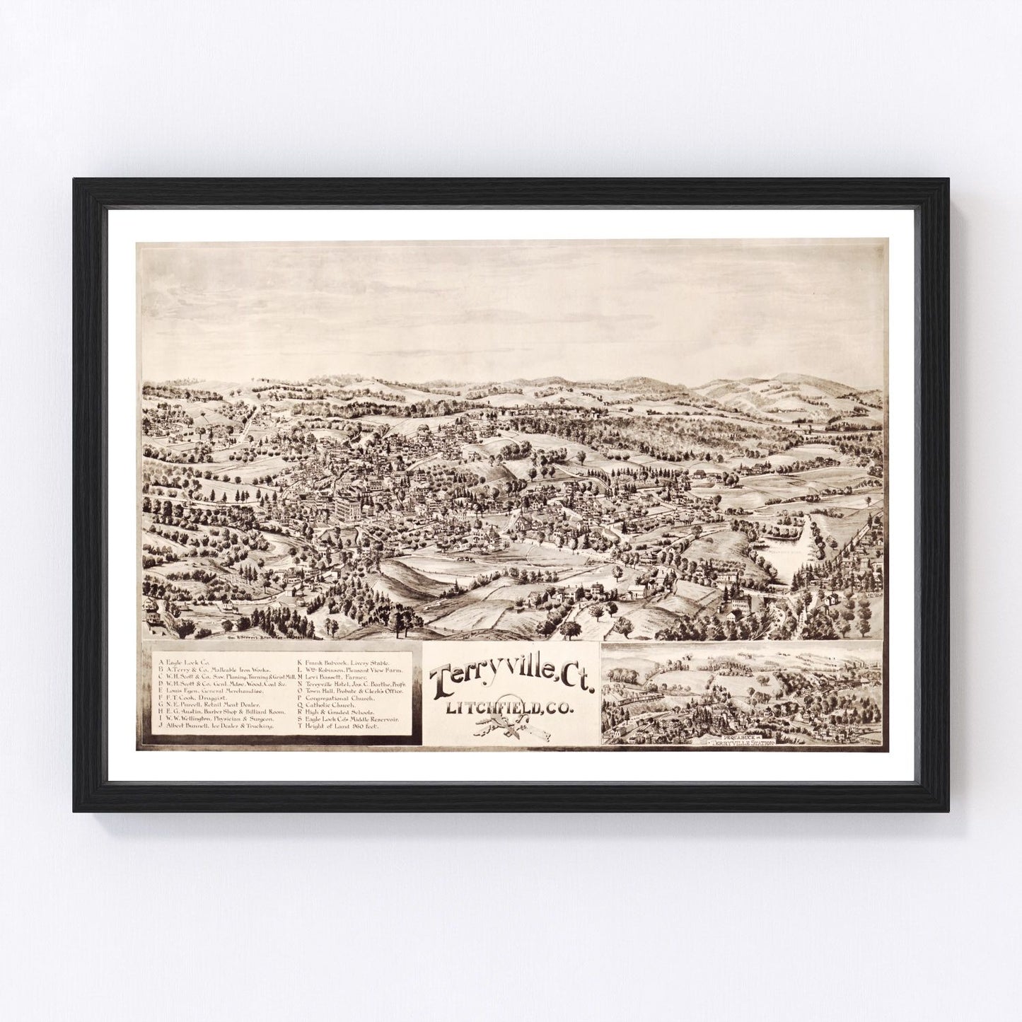 vintage map of Terryville, Connecticut, 1894